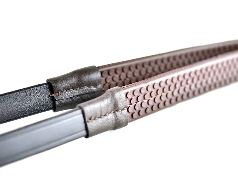 Dever Ascot 3/4in Rubber Grip Buckle Bilit Reins 60in Brown